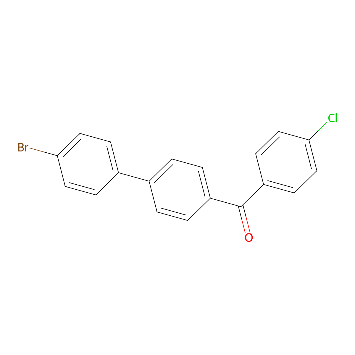 4-(p-Bromophenyl)-4'-chlorobenzophenone molecular structure, CAS 43007-16-5