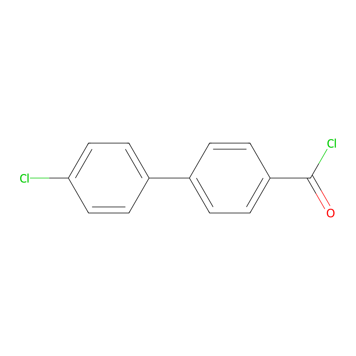 4'-Chlorobiphenyl-4-carbonyl chloride molecular structure, CAS 43007-85-8