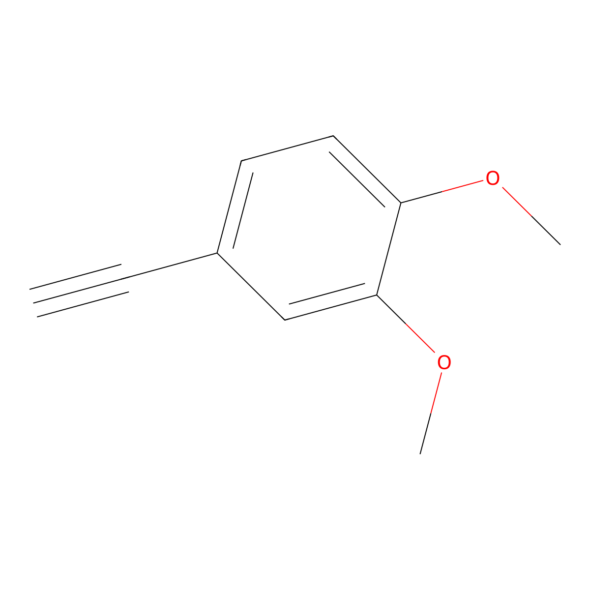 4-Ethynyl-1,2-dimethoxybenzene molecular structure, CAS 4302-52-7