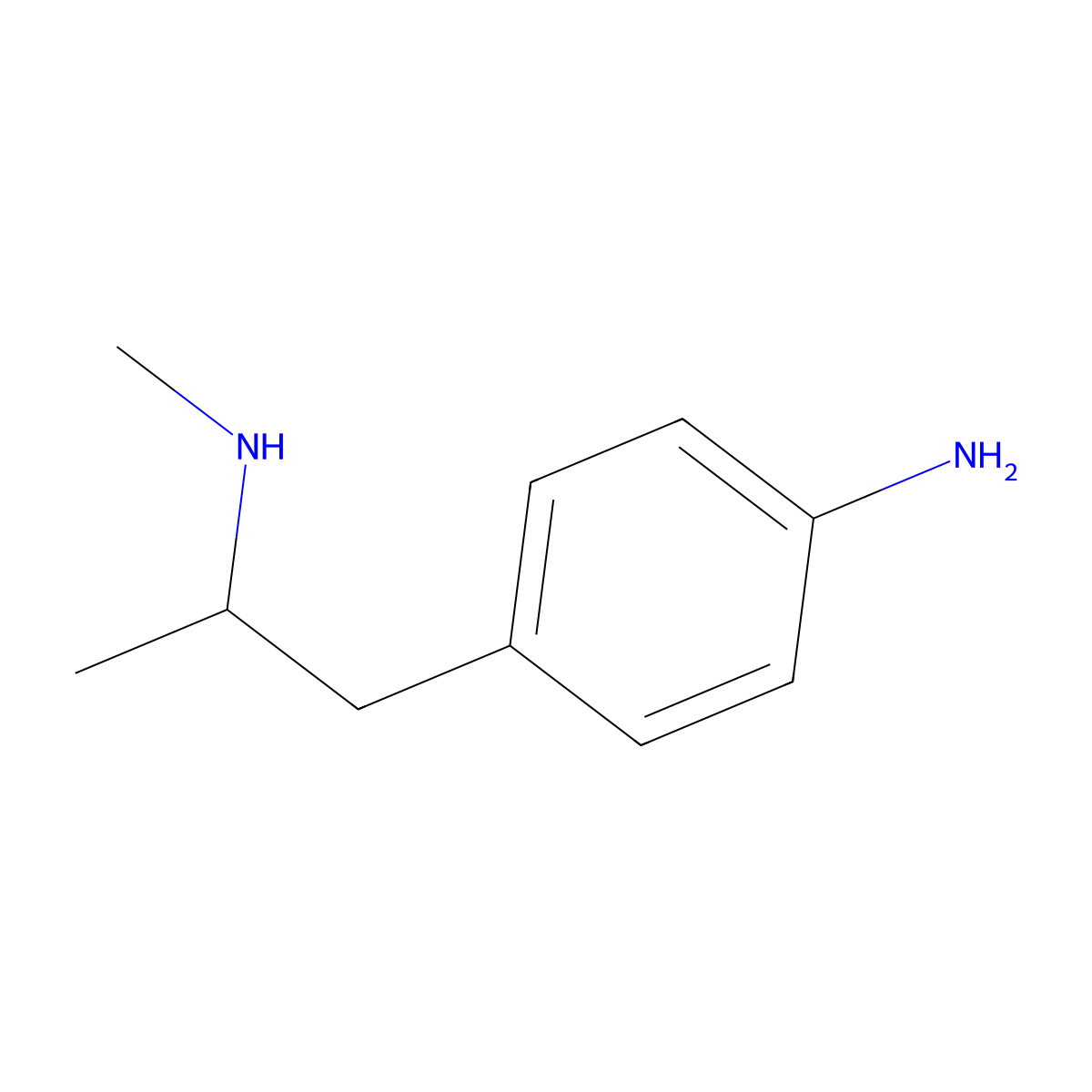 P-Amino-N,alpha-dimethylphenethylamine molecular structure, CAS 4302-87-8