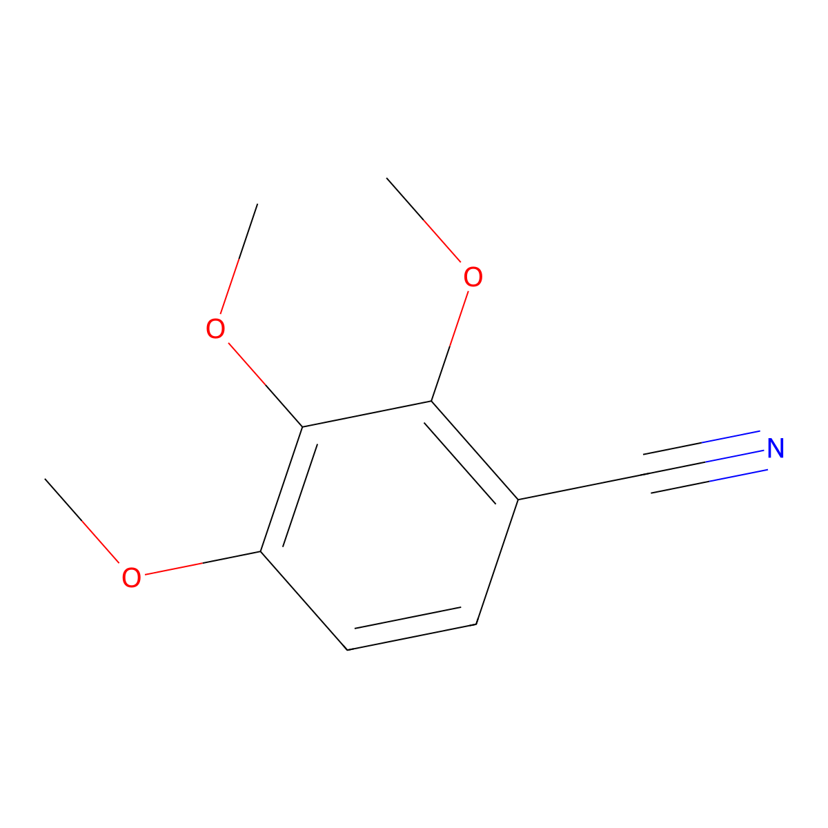 2,3,4-Trimethoxybenzonitrile molecular structure, CAS 43020-38-8