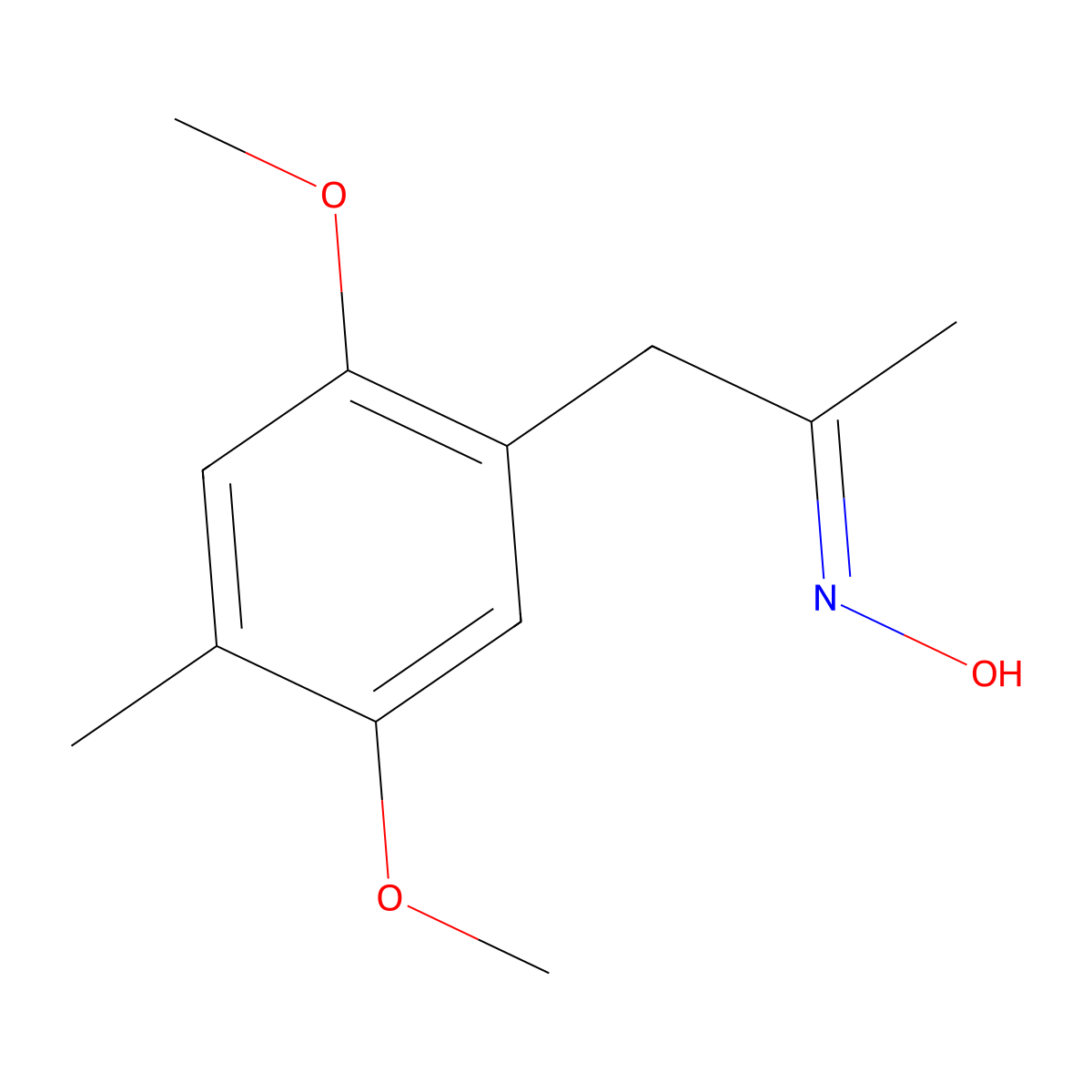 1-(2,5-Dimethoxy-4-methylphenyl)-2-propanone oxime molecular structure, CAS 43021-99-4