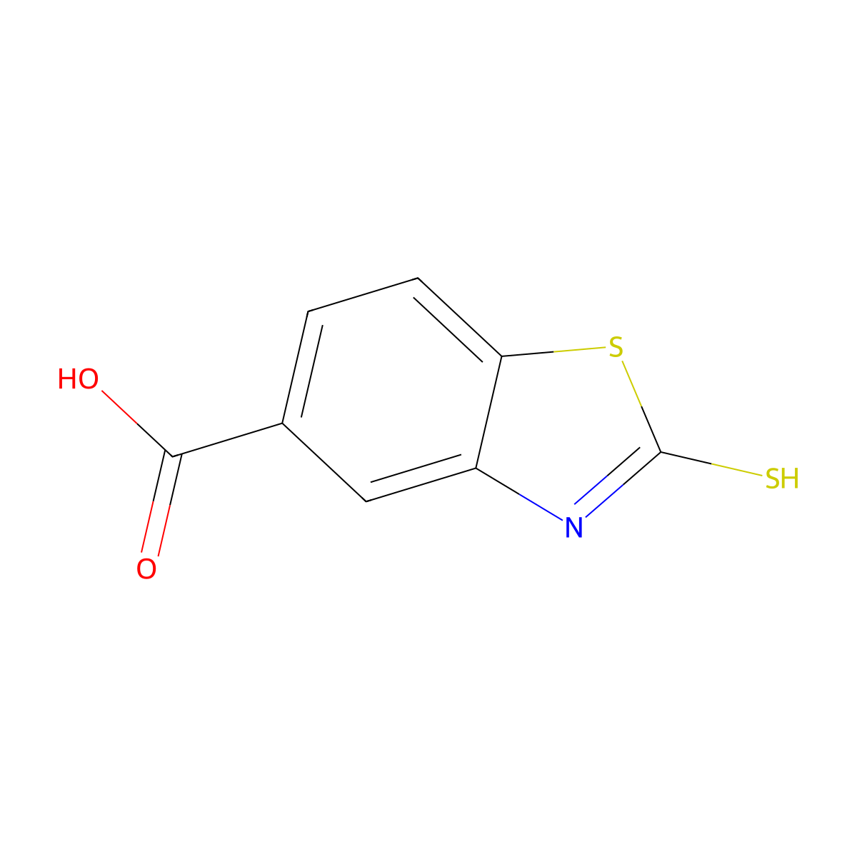 2-Sulfanyl-1,3-benzothiazole-5-carboxylic acid molecular structure, CAS 43023-31-0