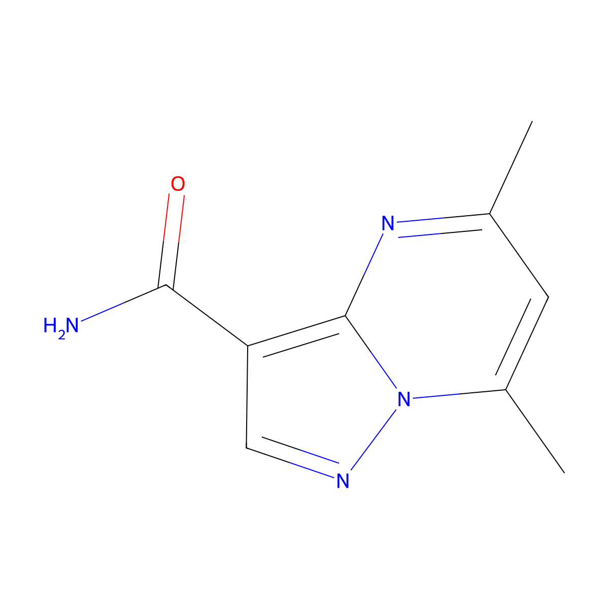 5,7-Dimethylpyrazolo[1,5-A]pyrimidine-3-carboxamide molecular structure, CAS 43024-19-7