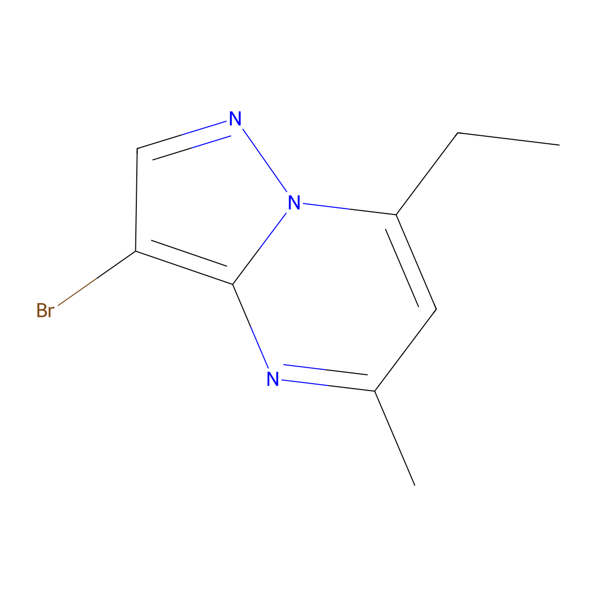 3-Bromo-7-ethyl-5-methylpyrazolo[1,5-a]pyrimidine molecular structure, CAS 43024-40-4