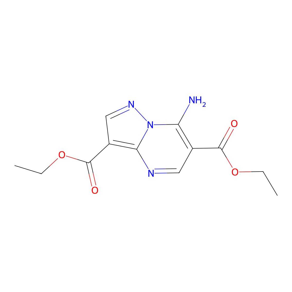 3,6-Diethyl 7-aminopyrazolo(1,5-a)pyrimidine-3,6-dicarboxylate molecular structure, CAS 43024-67-5