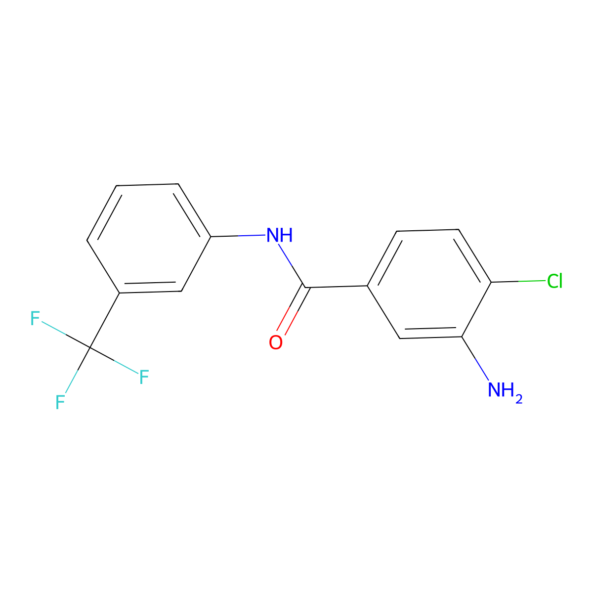 3-amino-4-chloro-N-[3-(trifluoromethyl)phenyl]benzamide molecular structure, CAS 43027-64-1