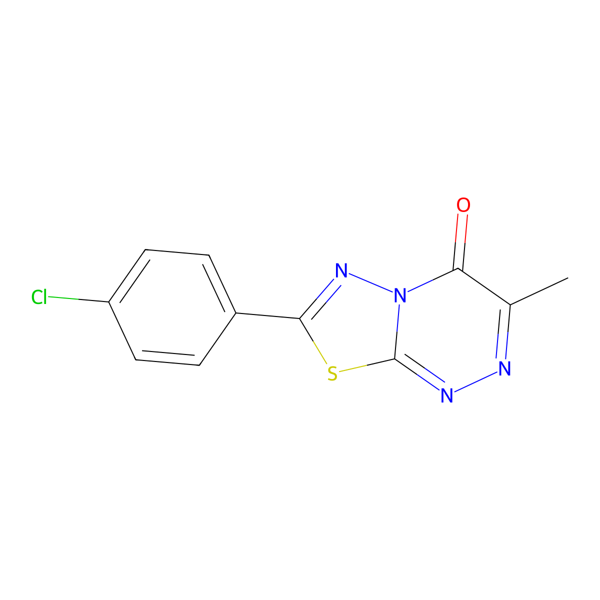 7-(4-chlorophenyl)-3-methyl-4H-[1,3,4]thiadiazolo[2,3-c][1,2,4]triazin-4-one molecular structure, CAS 43029-28-3