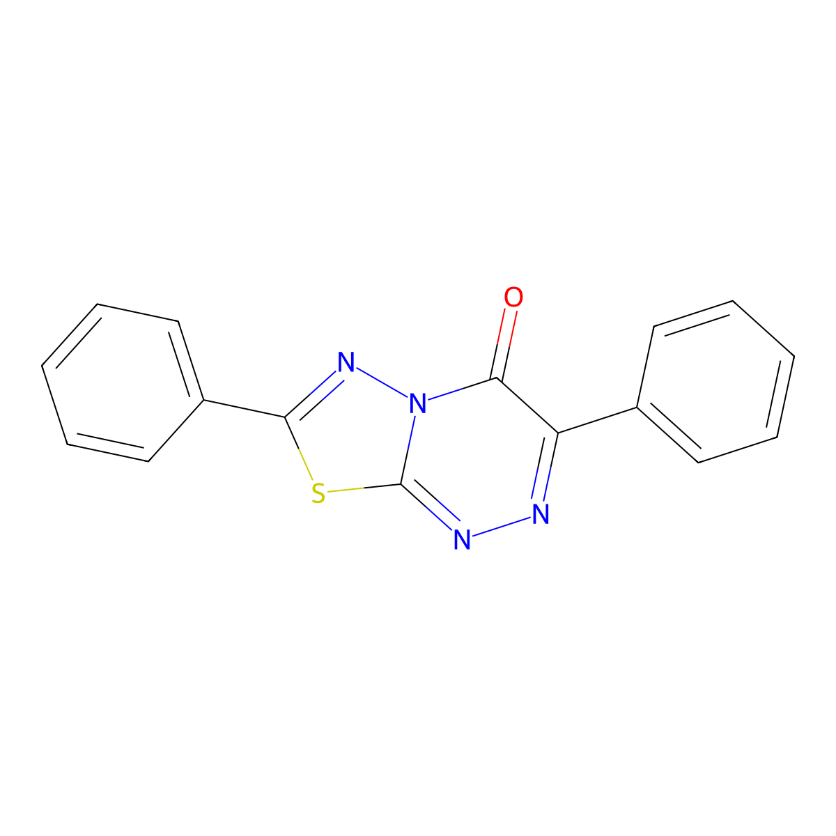3,7-diphenyl-4H-[1,3,4]thiadiazolo[2,3-c][1,2,4]triazin-4-one molecular structure, CAS 43029-32-9
