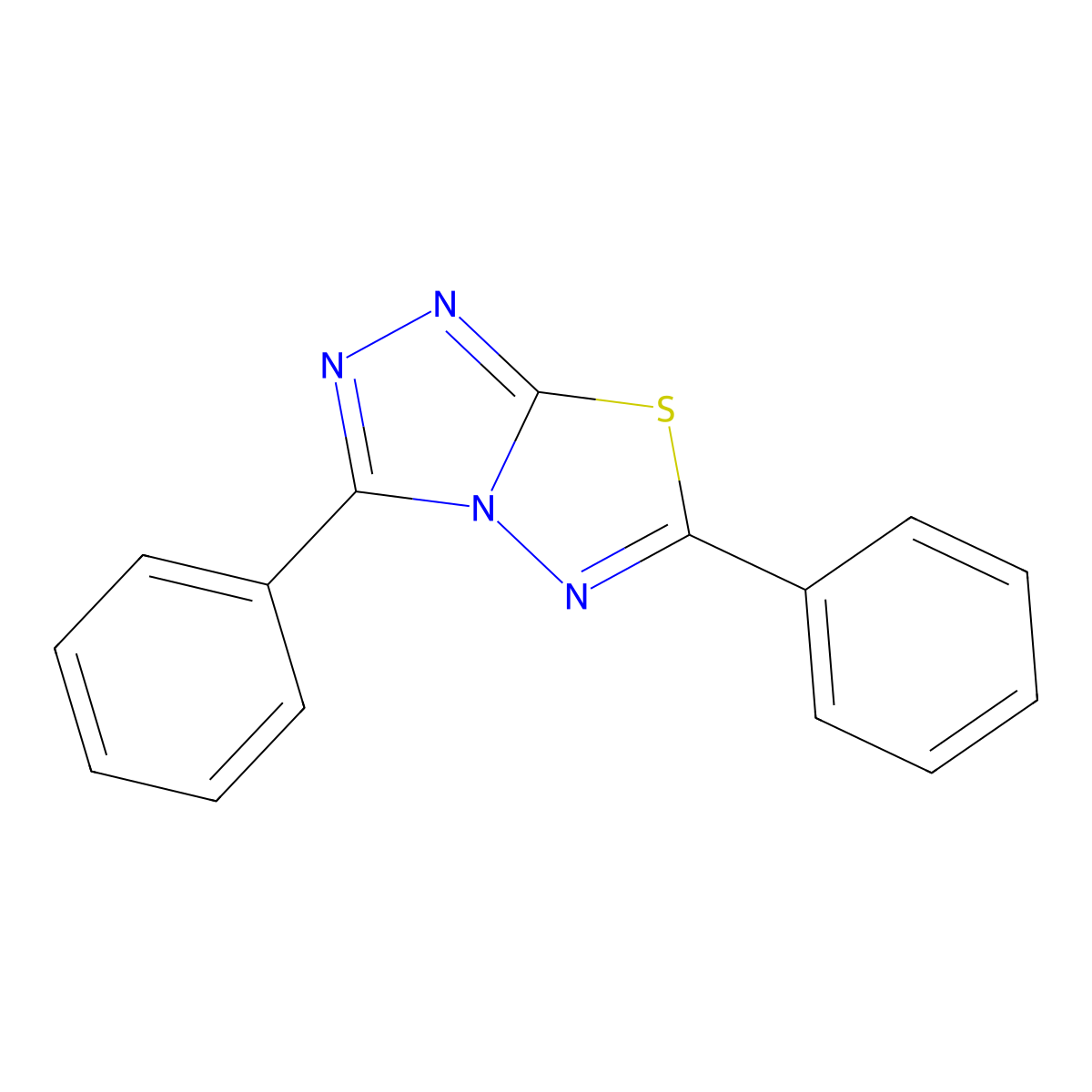 3,6-Diphenyl-1,2,4-triazolo(3,4-b)(1,3,4)thiadiazole molecular structure, CAS 43029-44-3