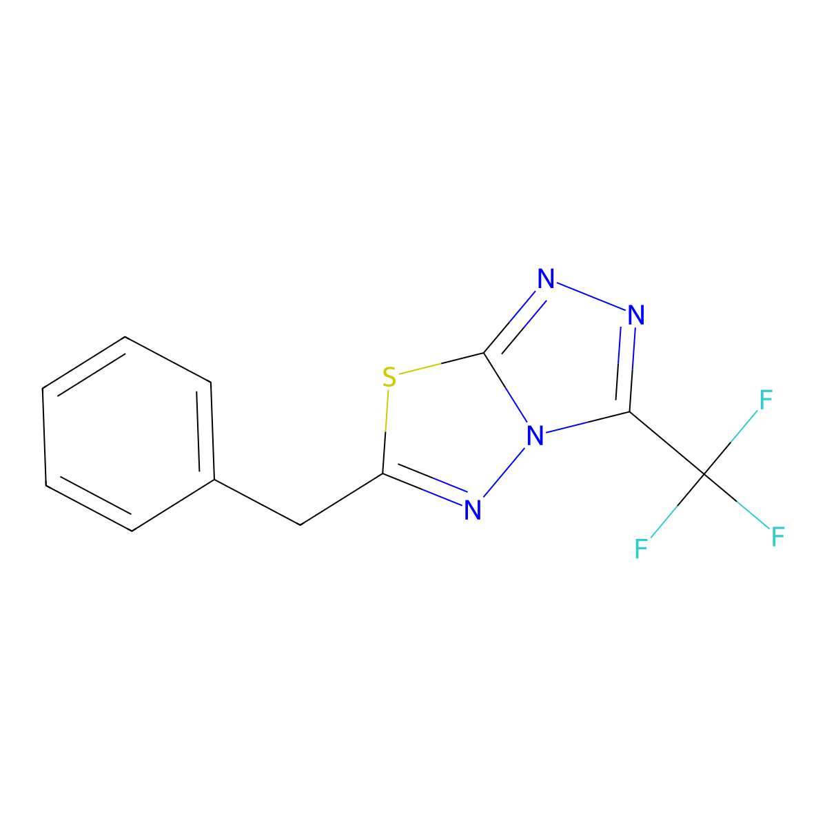 6-Benzyl-3-(trifluoromethyl)[1,2,4]triazolo[3,4-b][1,3,4]thiadiazole molecular structure, CAS 43029-47-6