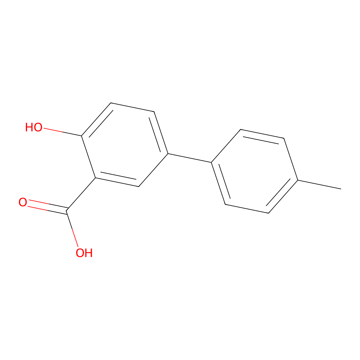 2-hydroxy-5-(4-methylphenyl)benzoic Acid molecular structure, CAS 43029-70-5