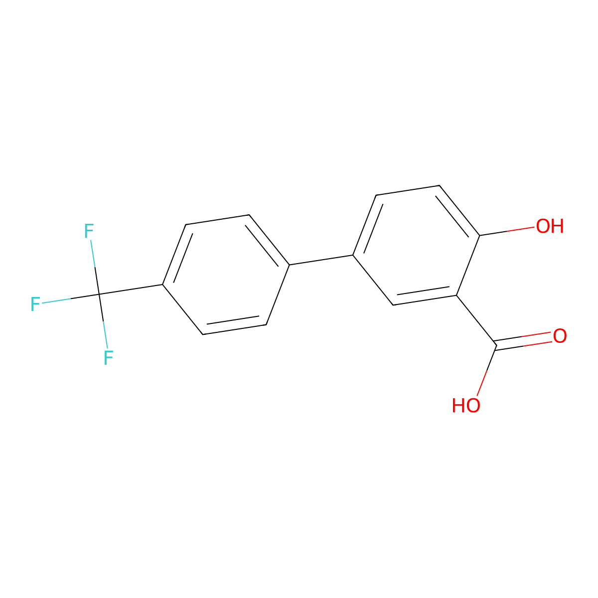2-hydroxy-5-[4-(trifluoromethyl)phenyl]benzoic Acid molecular structure, CAS 43029-72-7