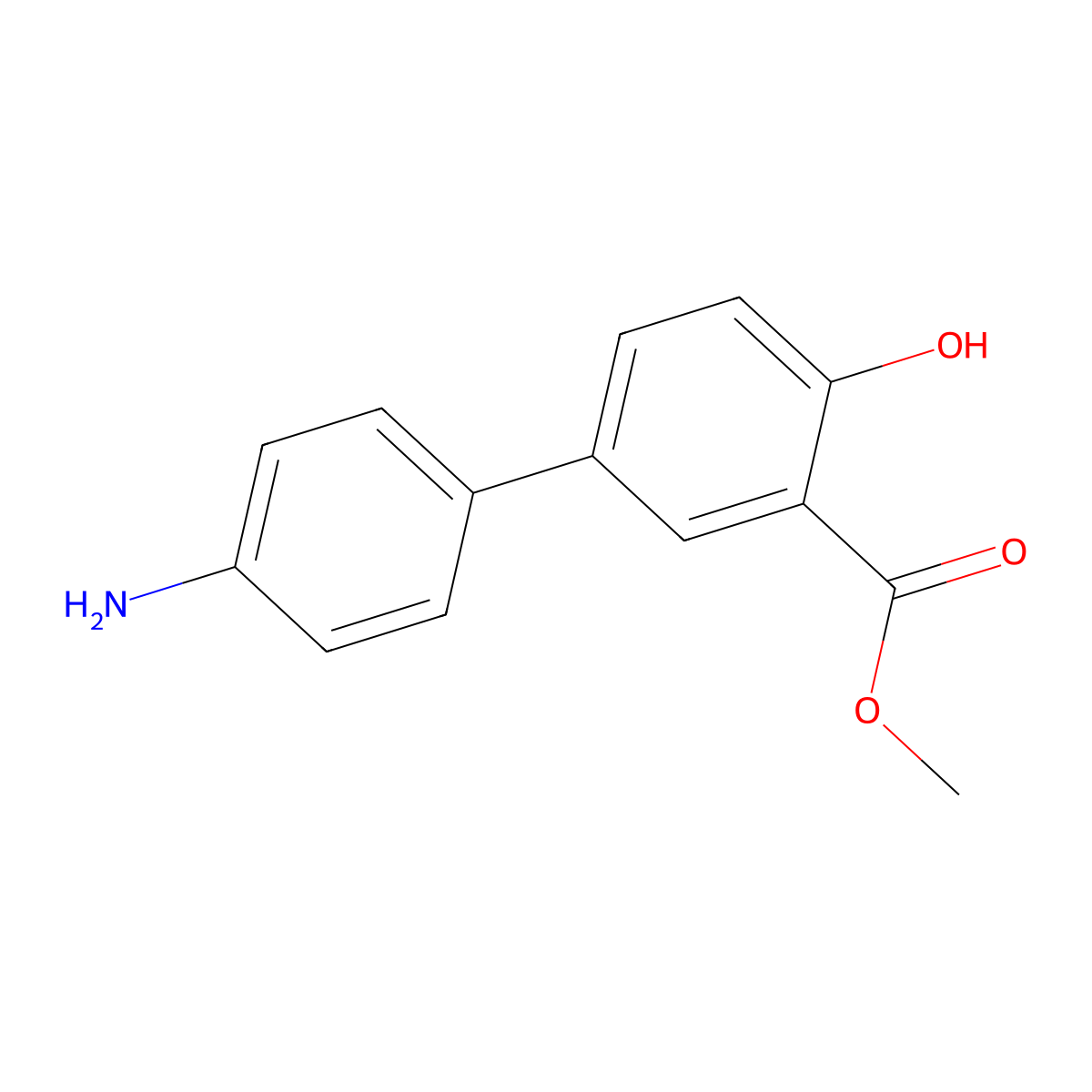 Methyl 4'-amino-4-hydroxy-[1,1'-biphenyl]-3-carboxylate molecular structure, CAS 43029-73-8