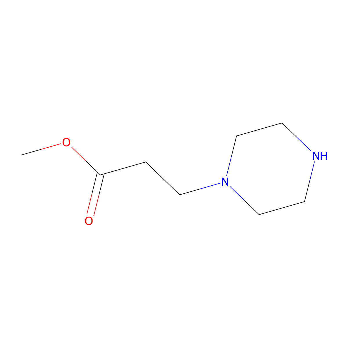 Methyl 3-(piperazin-1-yl)propanoate molecular structure, CAS 43032-40-2