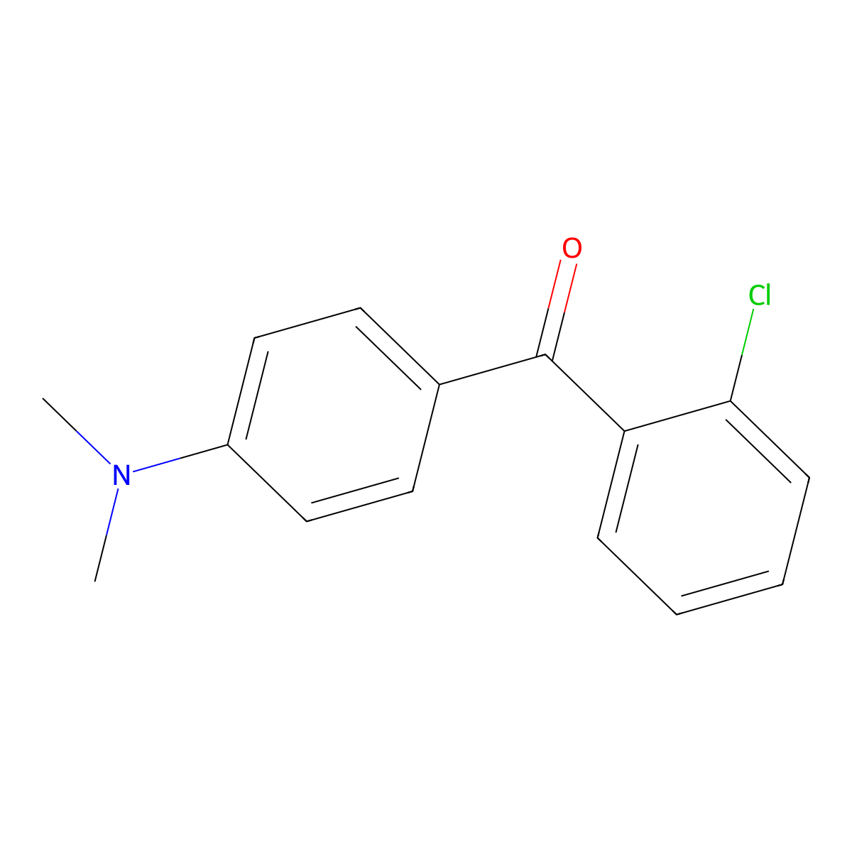 (2-Chlorophenyl)(4-dimethylaminophenyl)methanone molecular structure, CAS 43035-13-8
