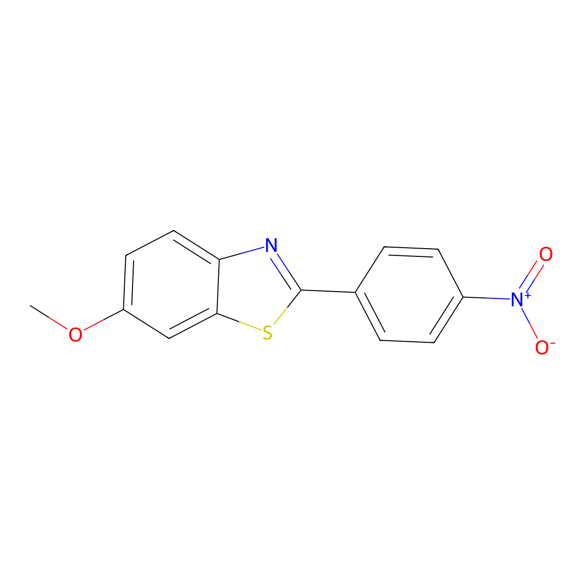 6-Methoxy-2-(4-nitrophenyl) benzothiazole molecular structure, CAS 43036-14-2