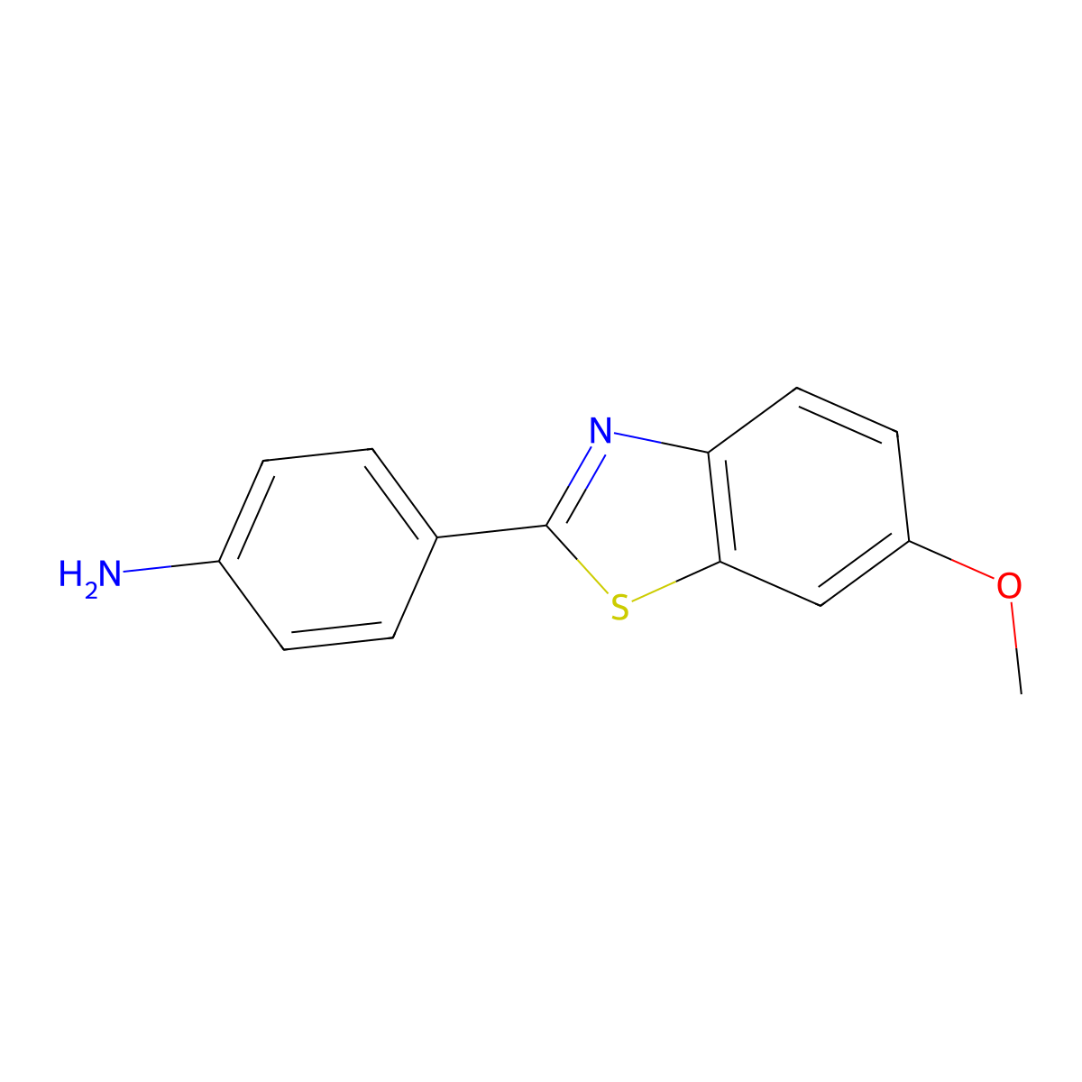 4-(6-Methoxy-1,3-benzothiazol-2-yl)aniline molecular structure, CAS 43036-17-5