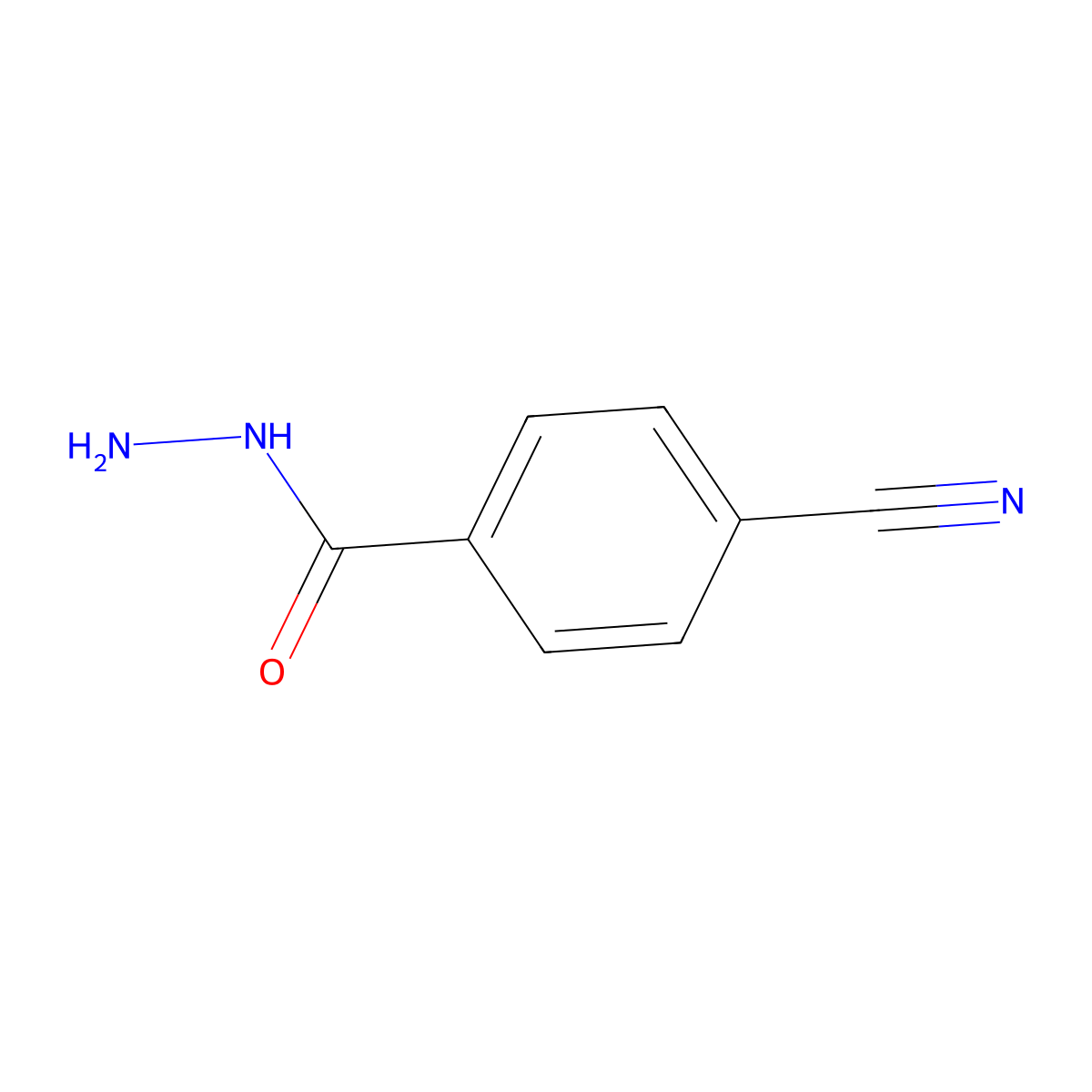 4-Cyanobenzohydrazide molecular structure, CAS 43038-36-4
