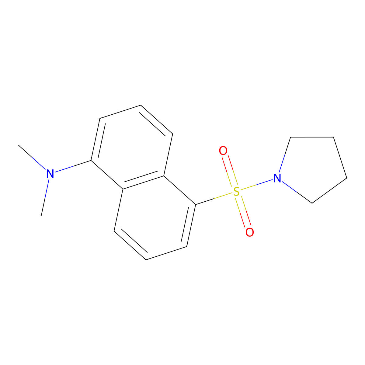 Pyrrolidine, 1-[[5-(dimethylamino)-1-naphthalenyl]sulfonyl]- molecular structure, CAS 43040-78-4