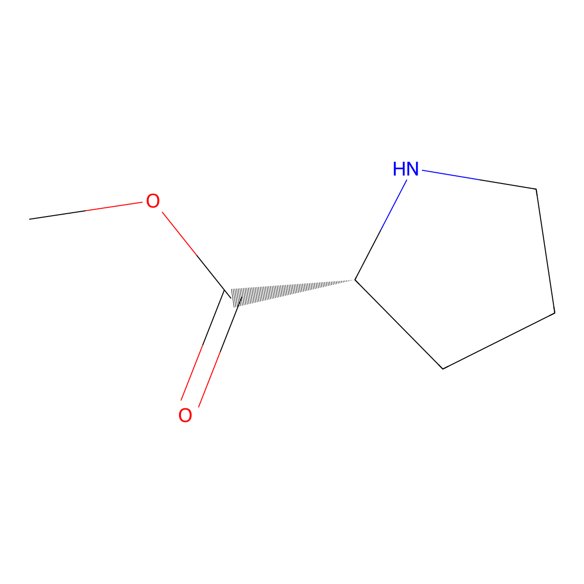 Methyl D-prolinate molecular structure, CAS 43041-12-9