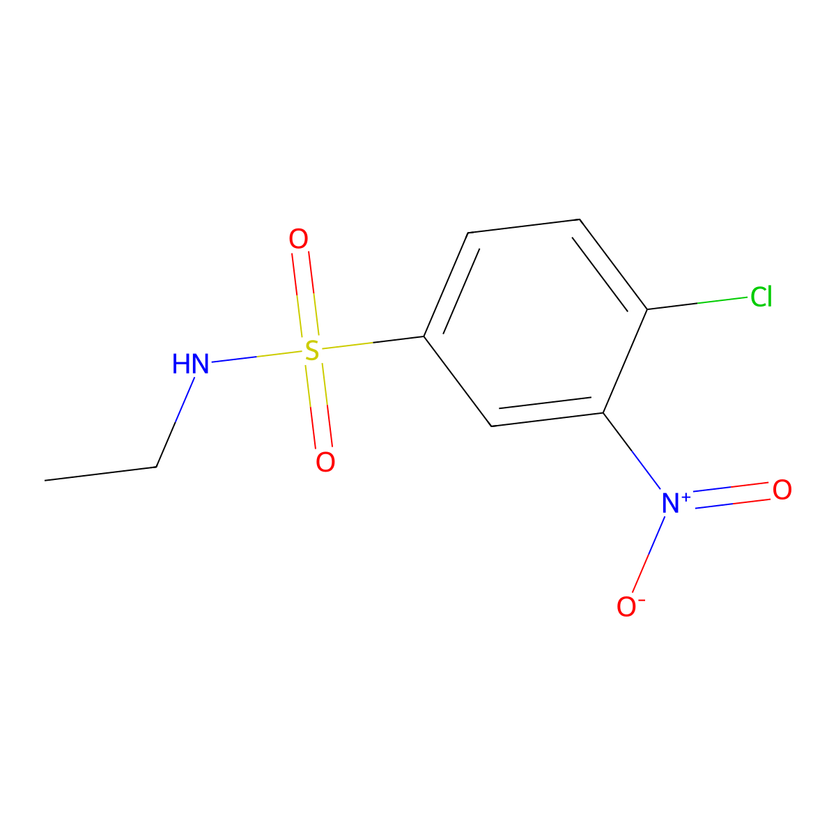 4-chloro-N-ethyl-3-nitrobenzenesulfonamide molecular structure, CAS 43041-67-4