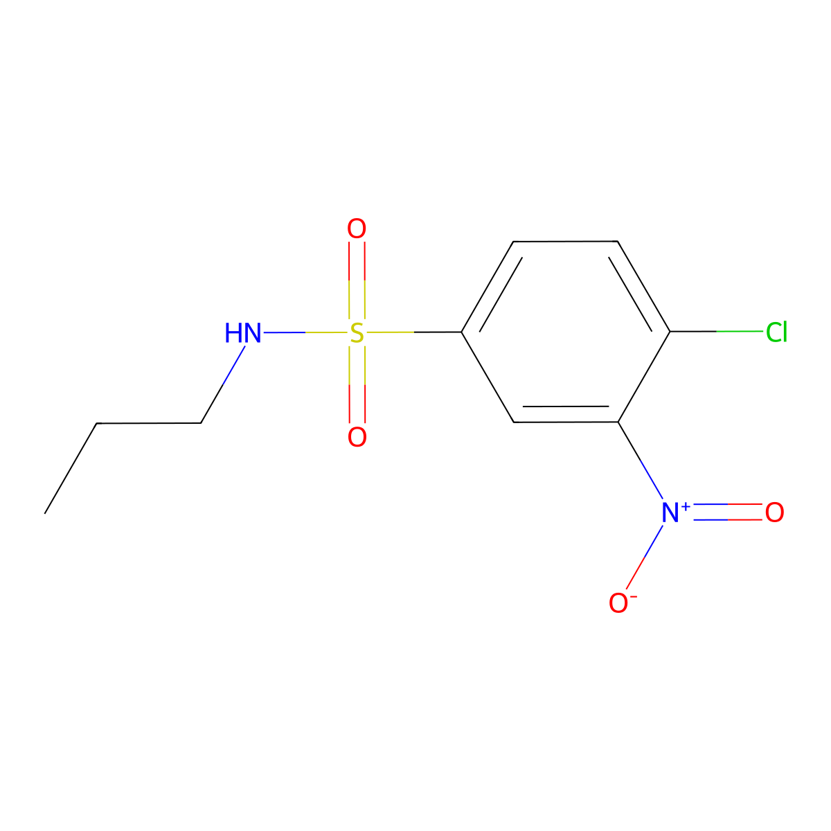 4-chloro-3-nitro-N-propylbenzenesulfonamide molecular structure, CAS 43041-68-5