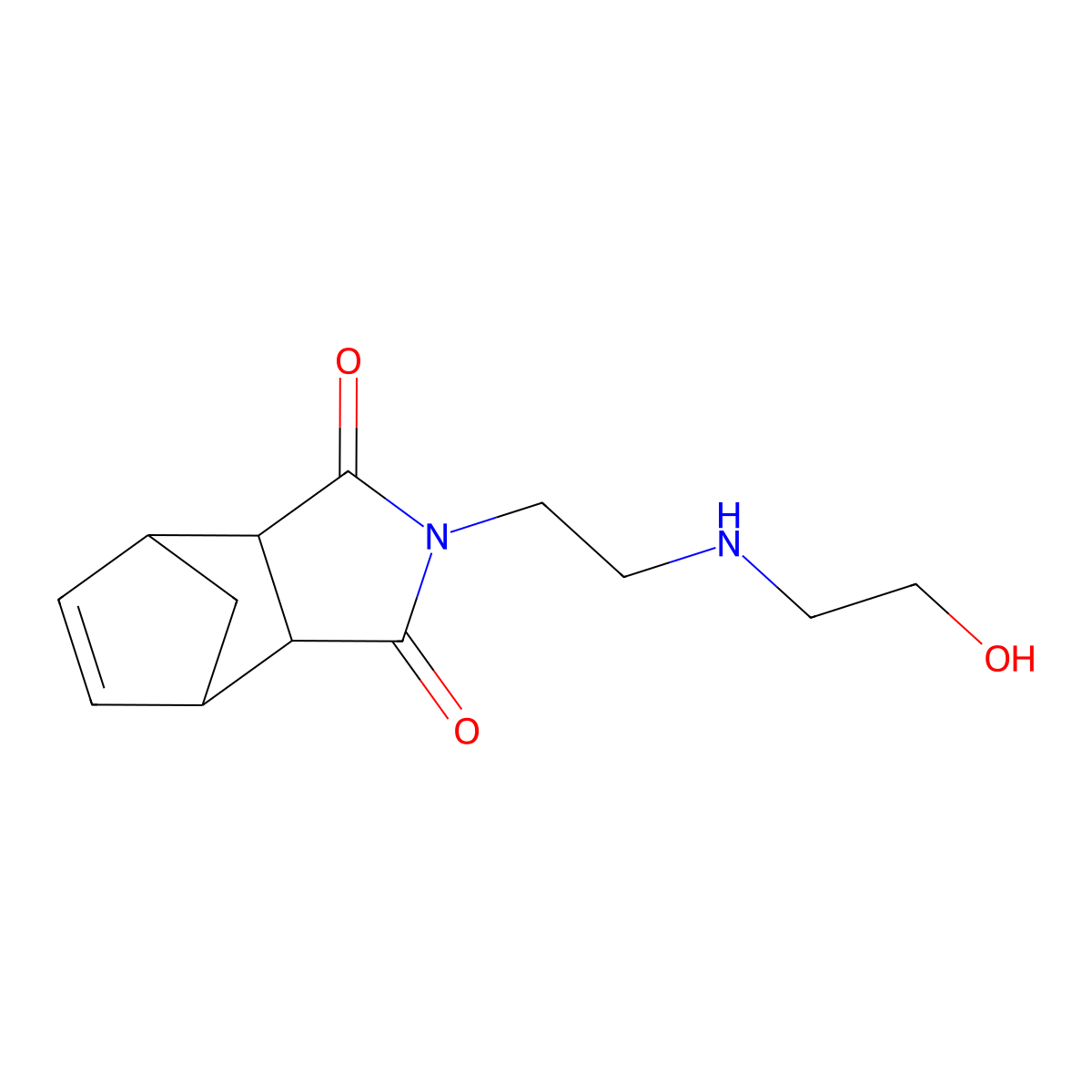 2-(2-((2-hydroxyethyl)amino)ethyl)-3a,4,7,7a-tetrahydro-1H-4,7-methanoisoindole-1,3(2H)-dione molecular structure, CAS 430428-95-8
