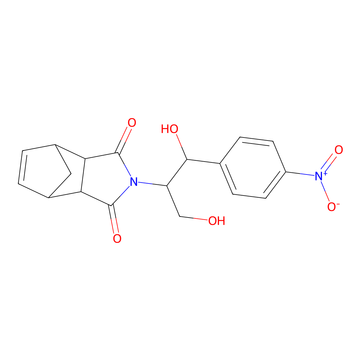 2-(1,3-dihydroxy-1-(4-nitrophenyl)propan-2-yl)-3a,4,7,7a-tetrahydro-1H-4,7-methanoisoindole-1,3(2H)-dione molecular structure, CAS 430428-96-9