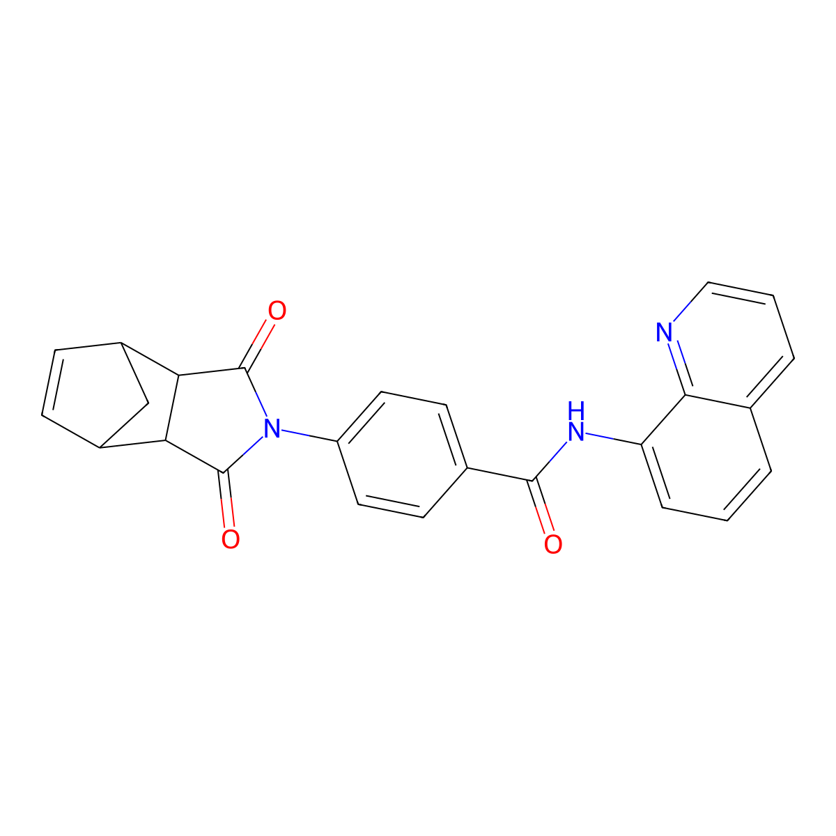 4-[(3ar,4s,7r,7as)-1,3,3a,4,7,7a-hexahydro-1,3-dioxo-4,7-methano-2h-isoindol-2-yl]-N-8-quinolinyl-benzamide molecular structure, CAS 430429-02-0