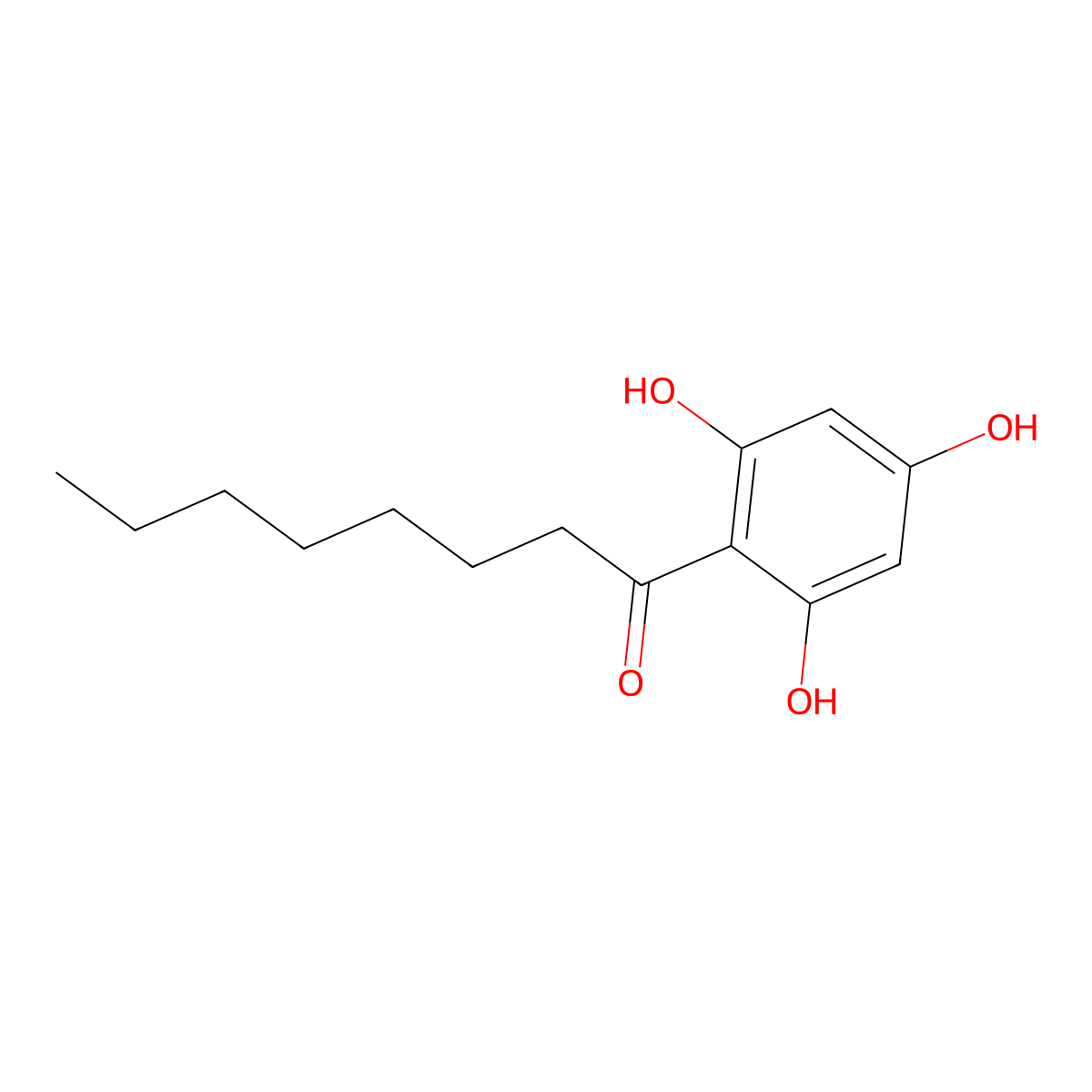 1-(2,4,6-Trihydroxyphenyl)octan-1-one molecular structure, CAS 43043-32-9
