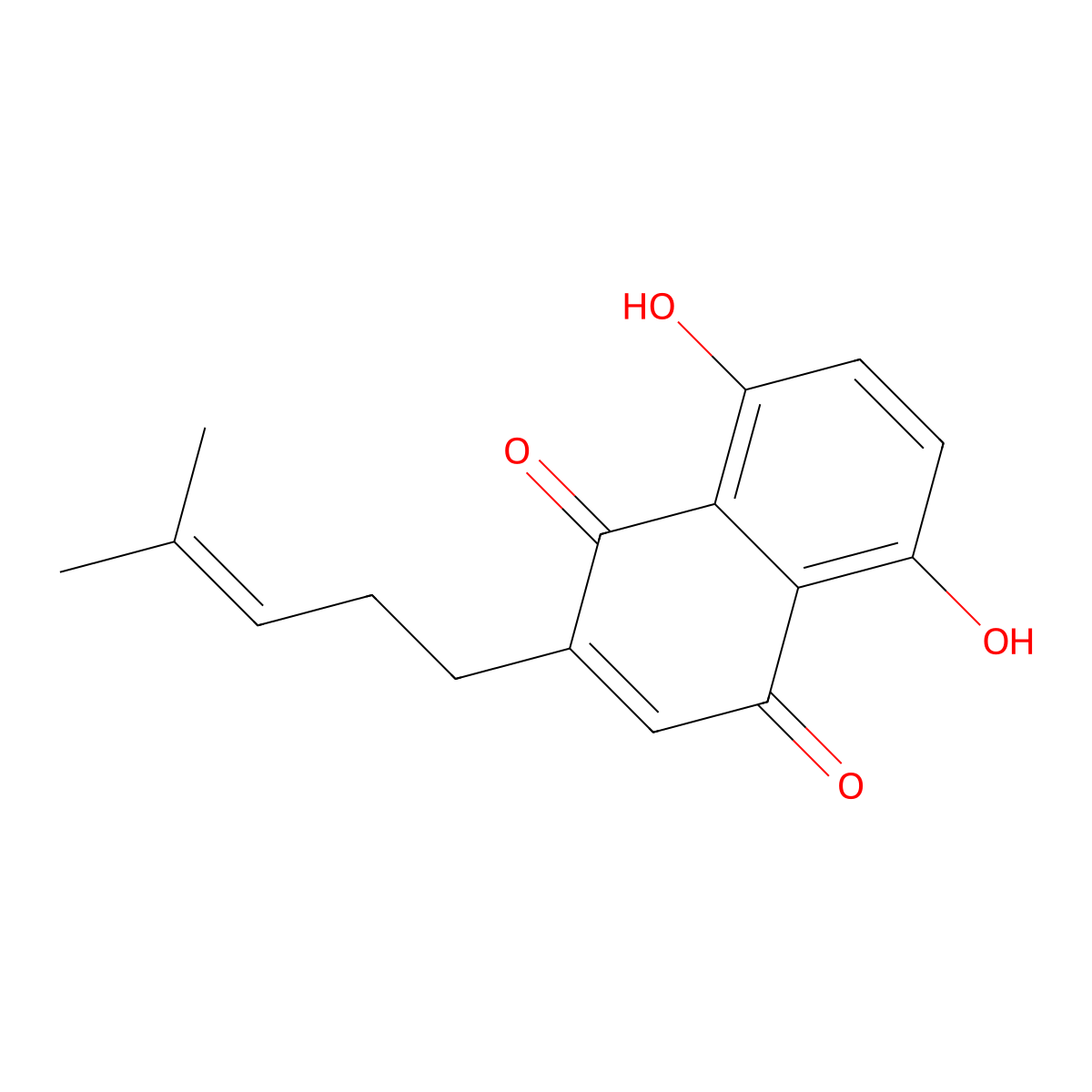 Deoxyshikonin molecular structure, CAS 43043-74-9