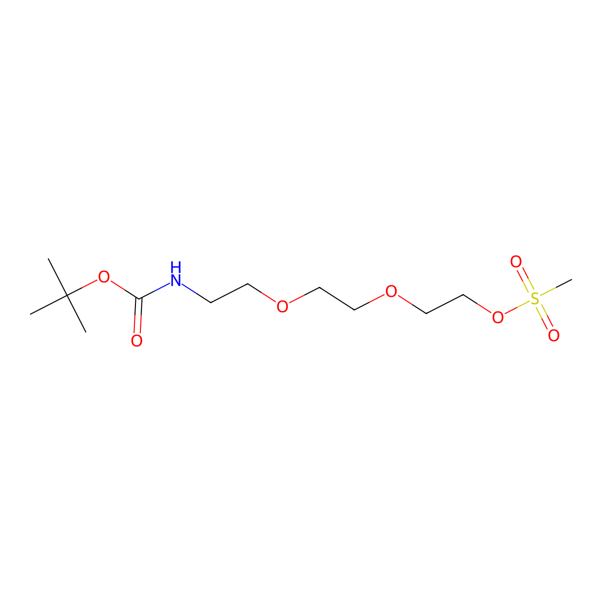 2,2-Dimethyl-4-oxo-3,8,11-trioxa-5-azatridecan-13-yl methanesulfonate molecular structure, CAS 430430-57-2
