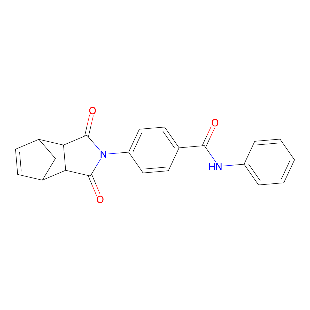 4-(1,3-dioxo-1,3,3a,4,7,7a-hexahydro-2H-4,7-methanoisoindol-2-yl)-N-phenylbenzamide molecular structure, CAS 430432-45-4