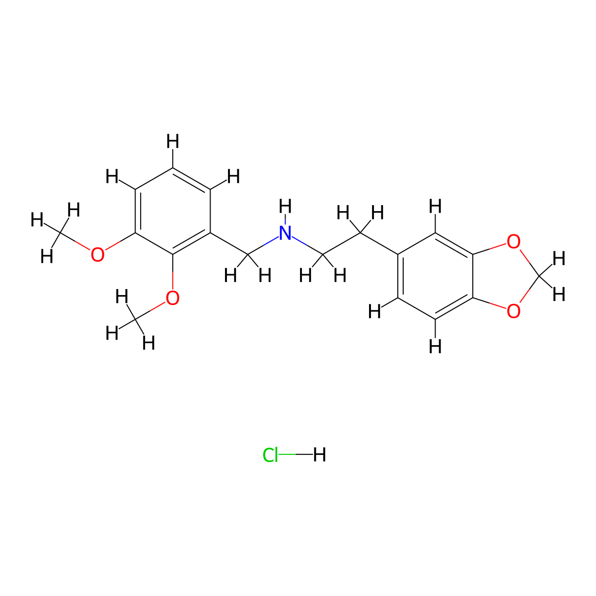 2-(Benzo[D][1,3]dioxol-5-YL)-N-(2,3-dimethoxybenzyl)ethan-1-amine hydrochloride molecular structure, CAS 430433-40-2