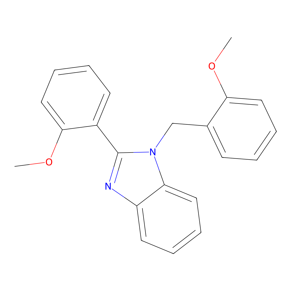 2-(2-Methoxyphenyl)-1-[(2-methoxyphenyl)methyl]benzimidazole molecular structure, CAS 430435-76-0
