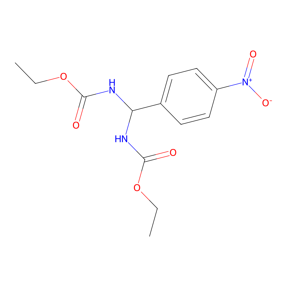 Diethyl [(4-nitrophenyl)methylene]biscarbamate molecular structure, CAS 43044-14-0