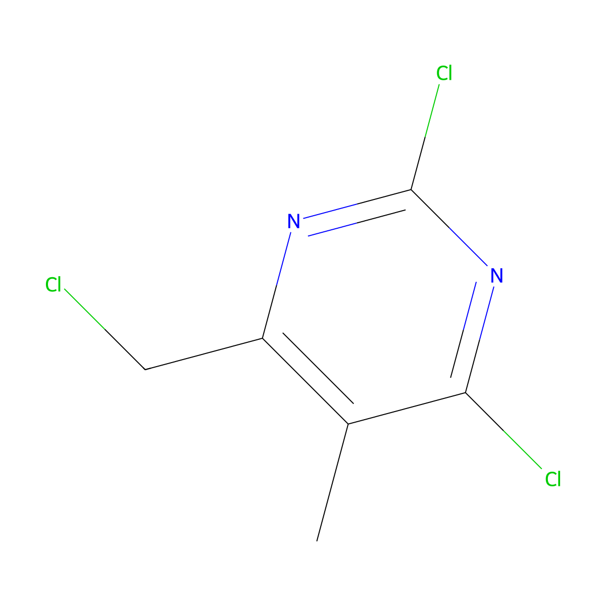 2,4-Dichloro-6-(chloromethyl)-5-methylpyrimidine molecular structure, CAS 430440-91-8