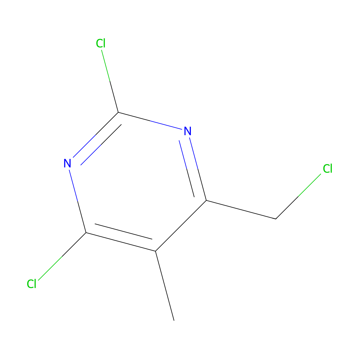 2,4-Dichloro-6-(chloromethyl)-5-methylpyrimidine molecular structure, CAS 430440-91-8