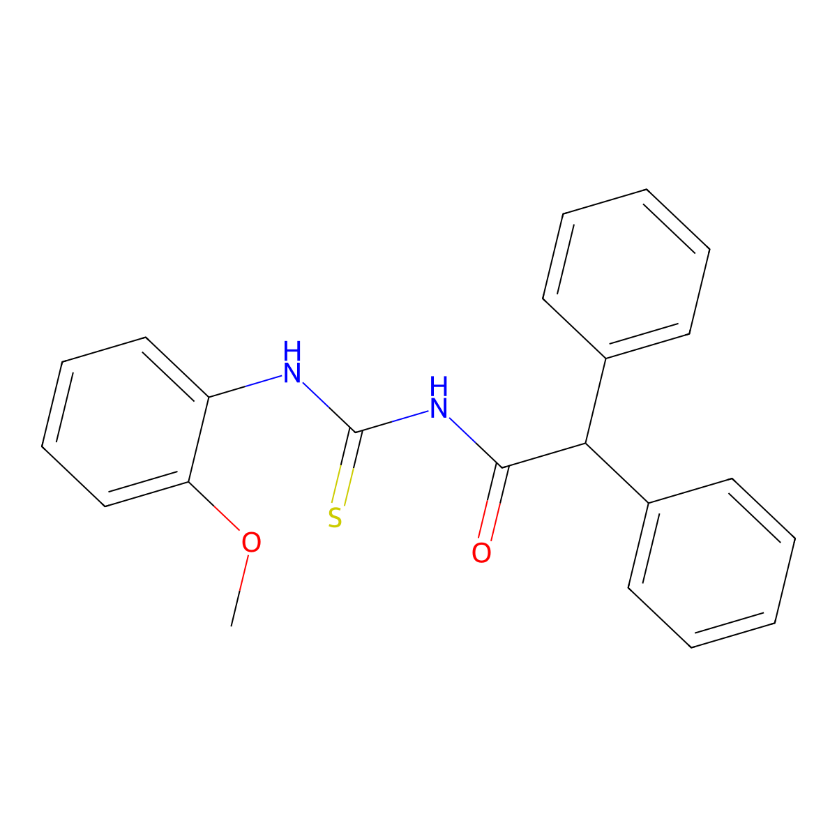 N-[(2-methoxyphenyl)carbamothioyl]-2,2-diphenylacetamide molecular structure, CAS 430441-58-0