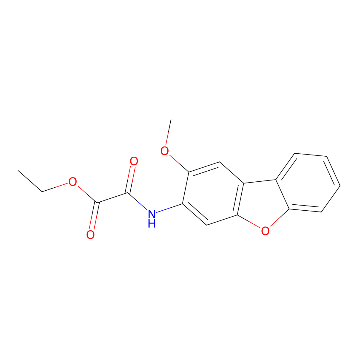 Ethyl [(2-methoxydibenzo[b,d]furan-3-yl)amino](oxo)acetate molecular structure, CAS 430441-63-7