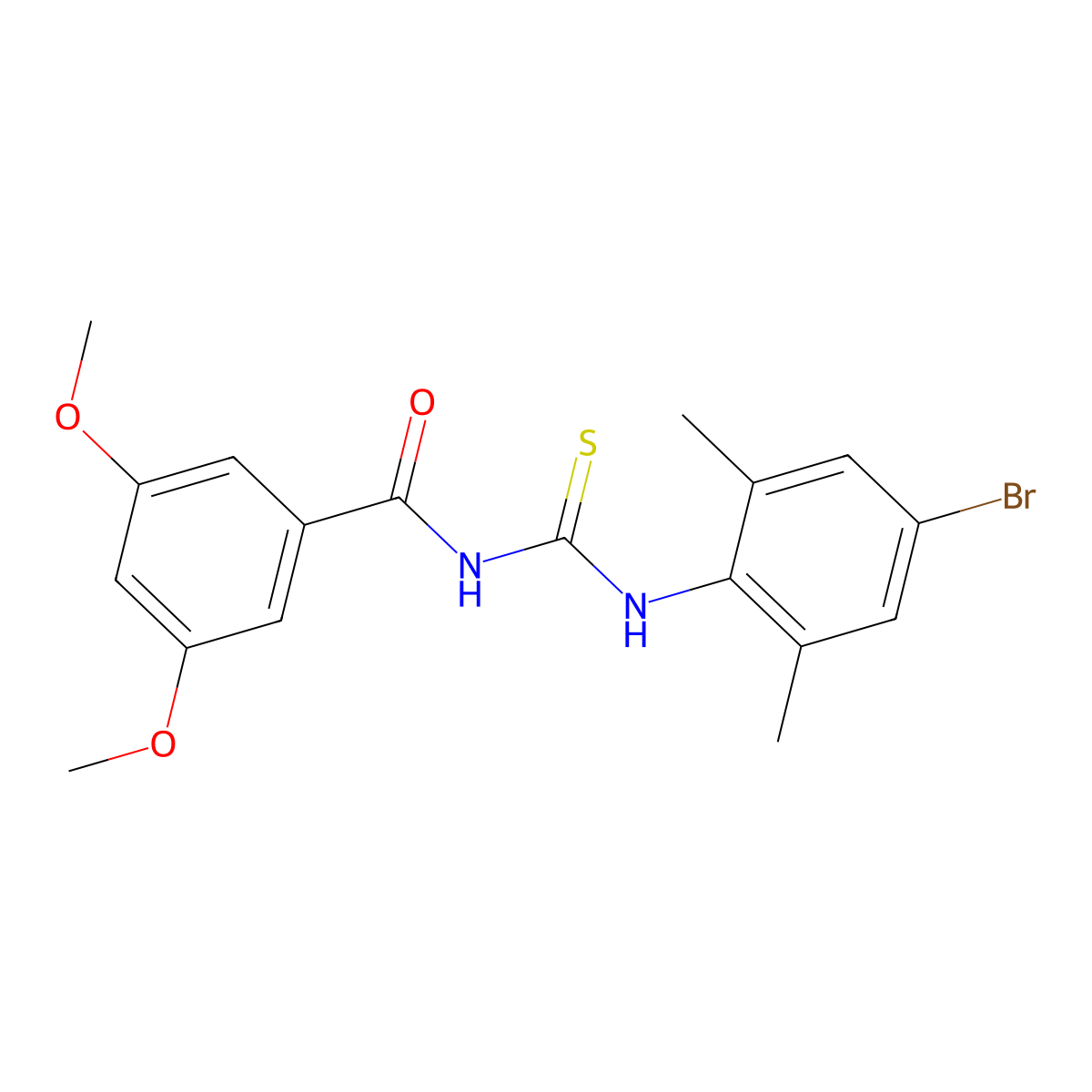 N-[(4-bromo-2,6-dimethylphenyl)carbamothioyl]-3,5-dimethoxybenzamide molecular structure, CAS 430441-64-8