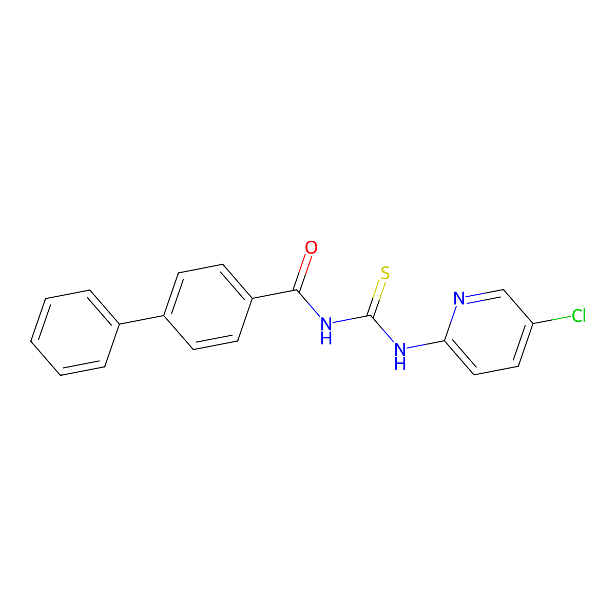 N-[(5-chloropyridin-2-yl)carbamothioyl]-4-phenylbenzamide molecular structure, CAS 430441-71-7