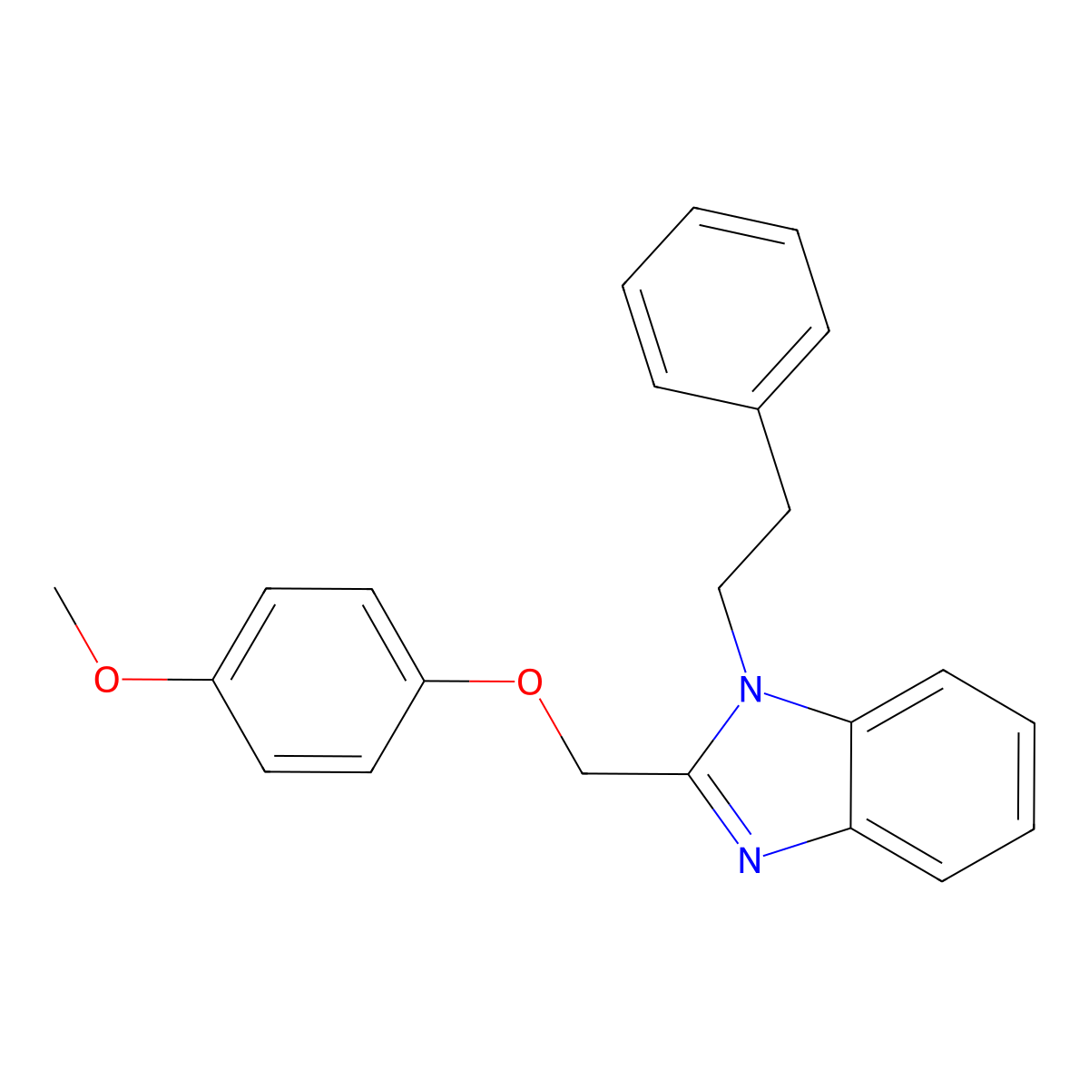 2-[(4-methoxyphenoxy)methyl]-1-(2-phenylethyl)-1H-1,3-benzodiazole molecular structure, CAS 430441-76-2