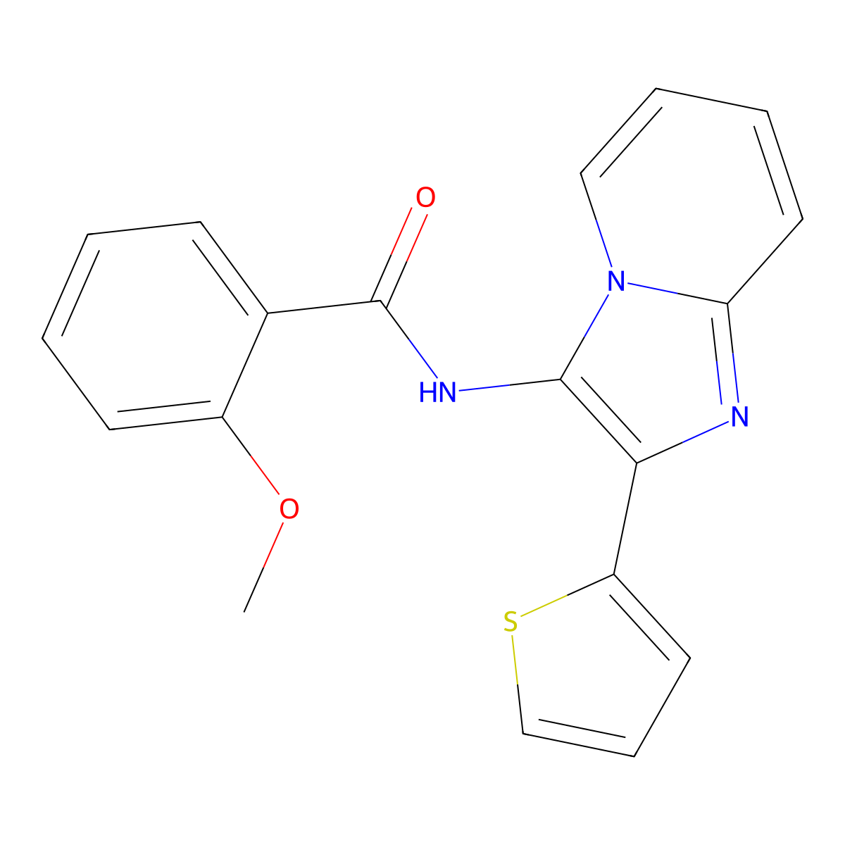 2-Methoxy-N-[2-(thiophen-2-YL)imidazo[1,2-A]pyridin-3-YL]benzamide molecular structure, CAS 430441-80-8