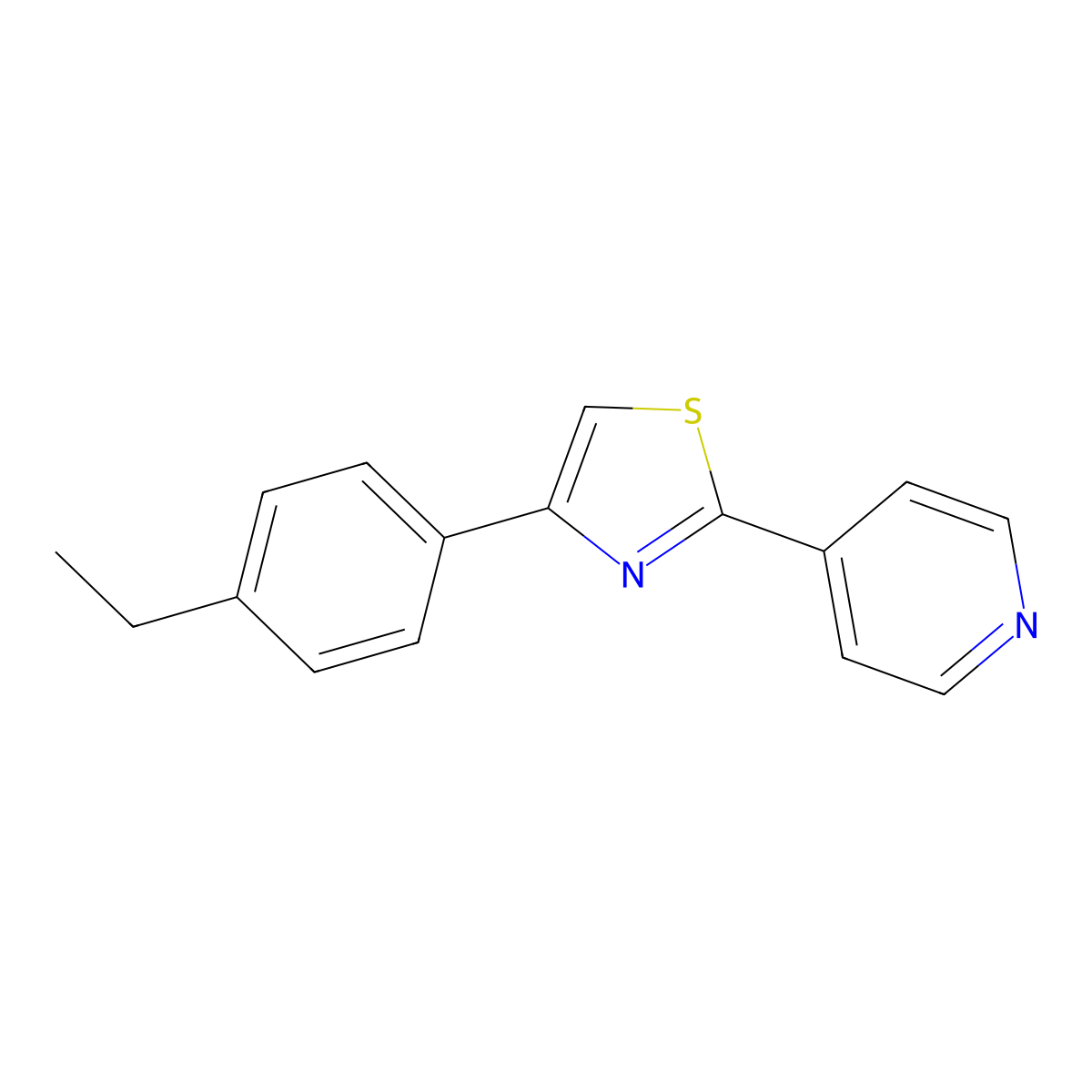 4-[4-(4-Ethylphenyl)-1,3-thiazol-2-yl]pyridine molecular structure, CAS 430441-82-0