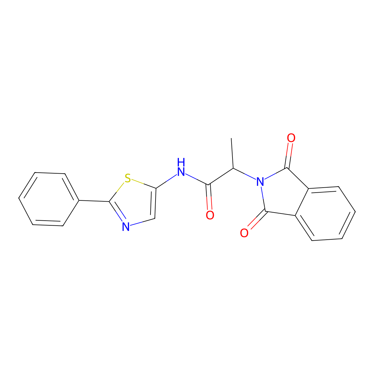 2-(1,3-dioxoisoindol-2-yl)-N-(2-phenyl-1,3-thiazol-5-yl)propanamide molecular structure, CAS 430441-85-3