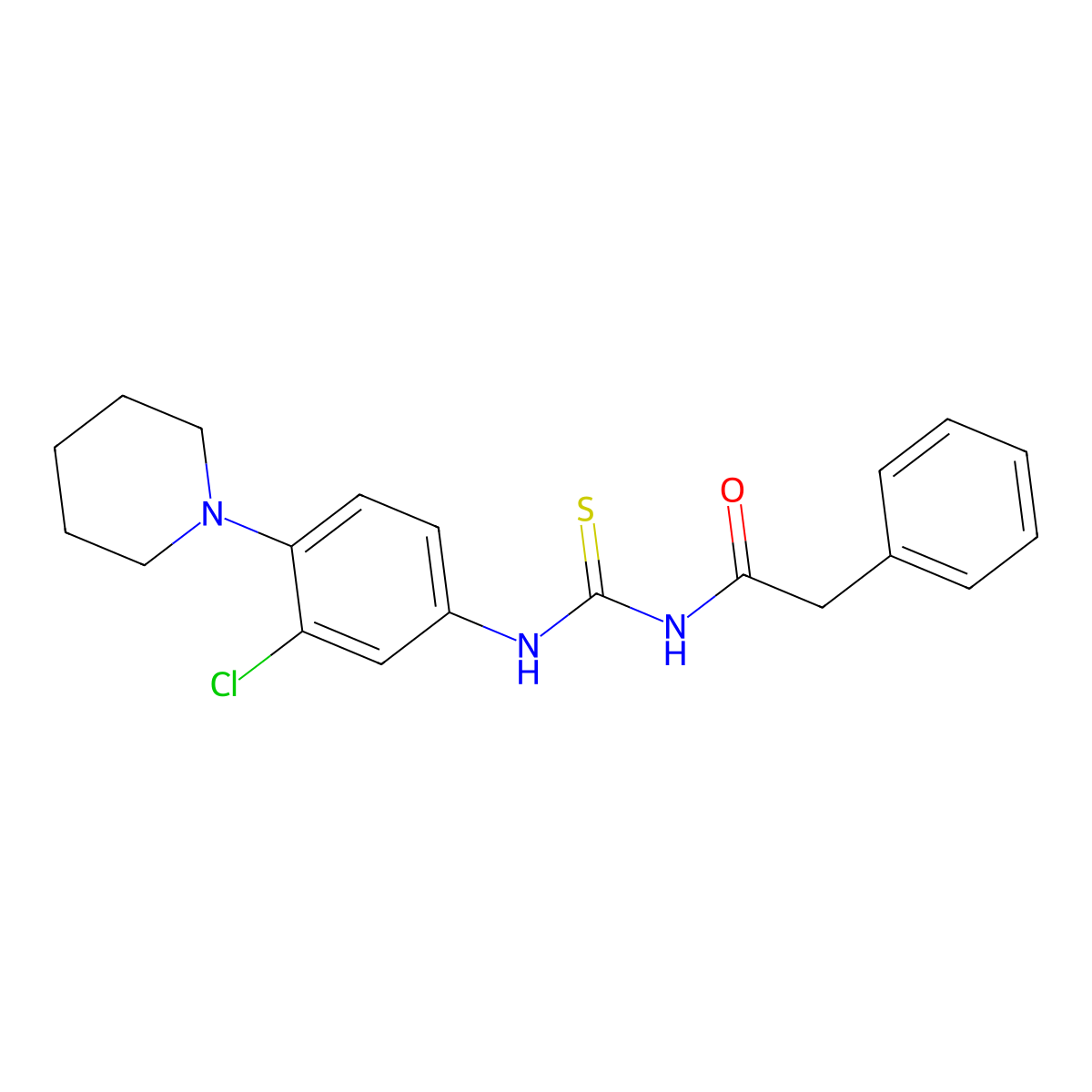 N-[(3-chloro-4-piperidin-1-ylphenyl)carbamothioyl]-2-phenylacetamide molecular structure, CAS 430441-90-0