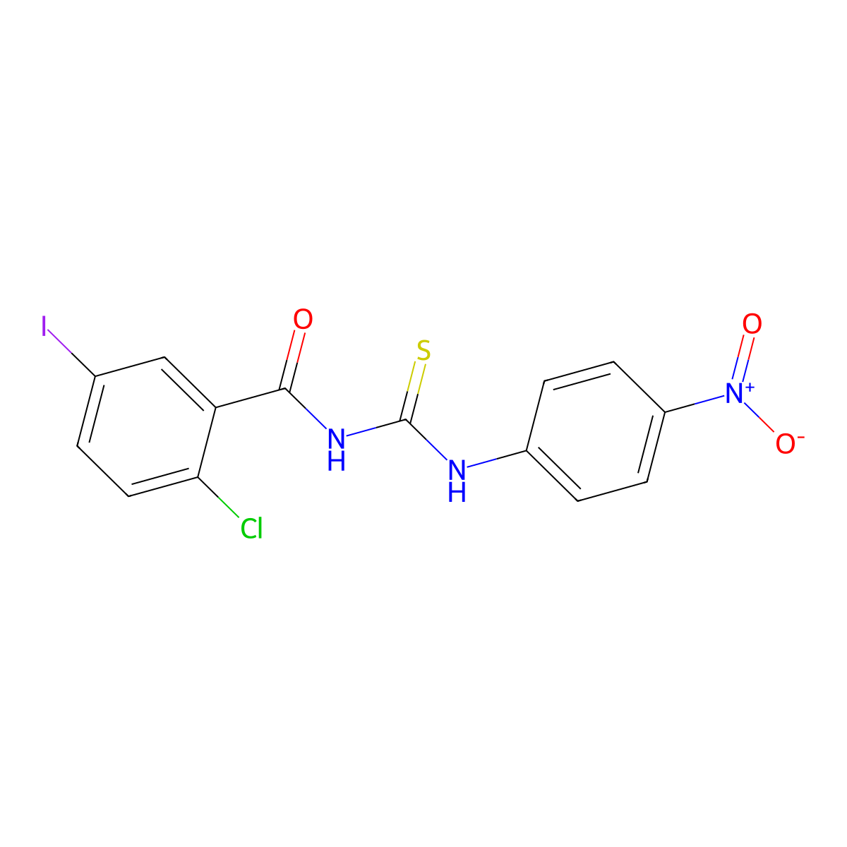 2-chloro-5-iodo-N-[(4-nitrophenyl)carbamothioyl]benzamide molecular structure, CAS 430442-04-9