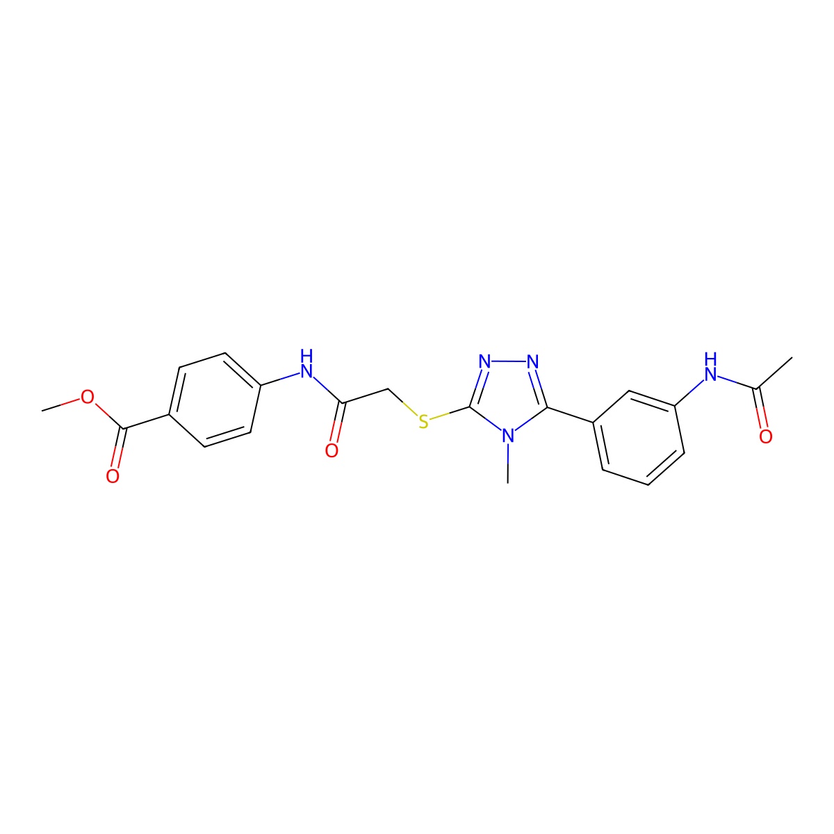 Methyl 4-[[2-[[5-(3-acetamidophenyl)-4-methyl-1,2,4-triazol-3-yl]sulfanyl]acetyl]amino]benzoate molecular structure, CAS 430442-12-9